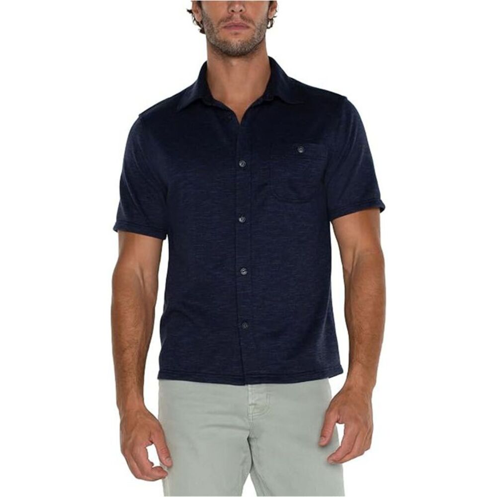 Liverpool Mens French Terry Button Up Shirt, NWT